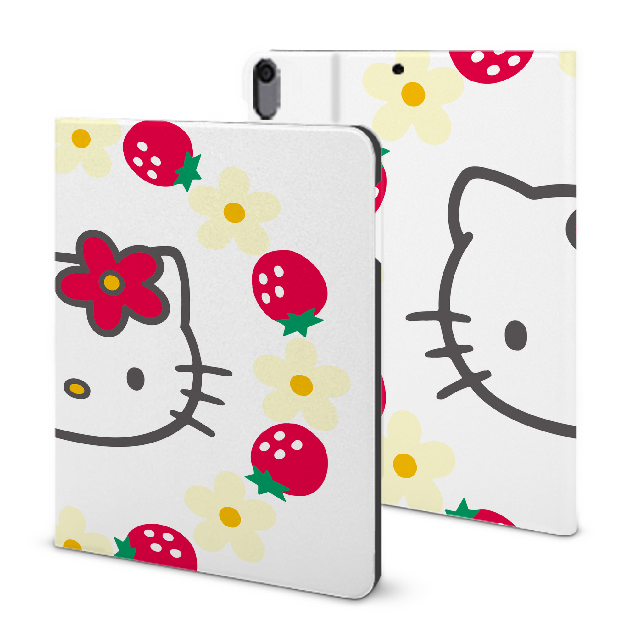 （画像用） Hello Kitty ハローキティ IPad ケース ブック型 PUレザー TPU 耐衝撃 軽量 薄型 ペン収納なし 全面保護 IPad 各モデル対応